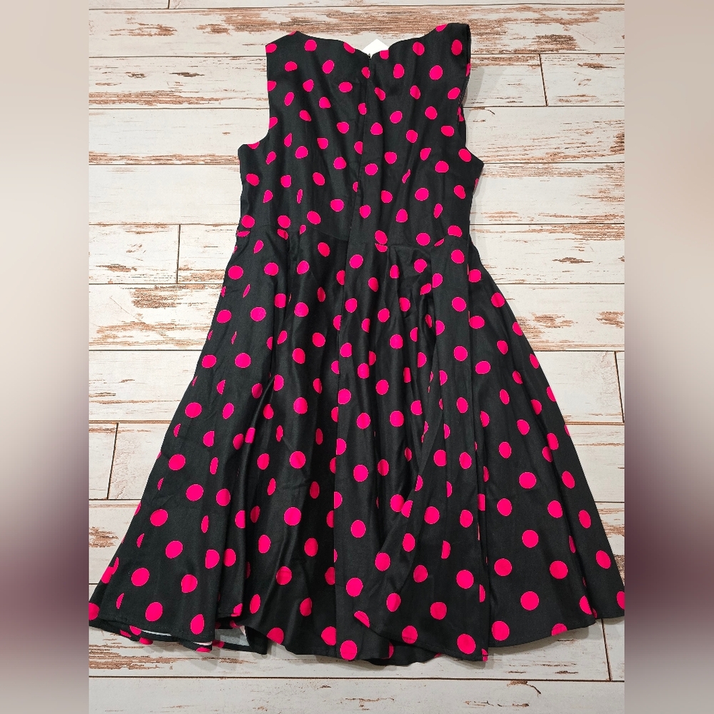 Grace Karin Polka Dot Dress  Black Pink Swing Flare  3XL - Picture 7 of 8